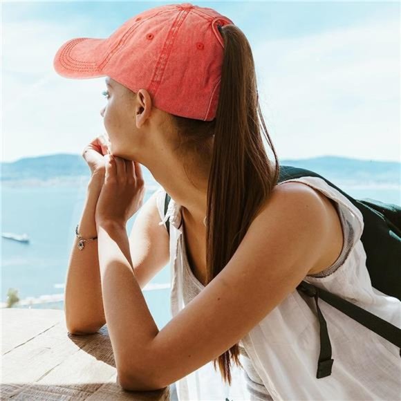 10 Pieces Distressed Ponytail Baseball Caps Washed High Ponytail Baseball Hat - Picture 4 of 7